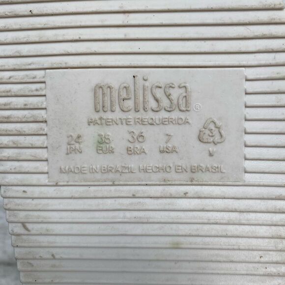 Melissa + Salinas White Cosmic PVC Slide Sandals 7 - Picture 5 of 5